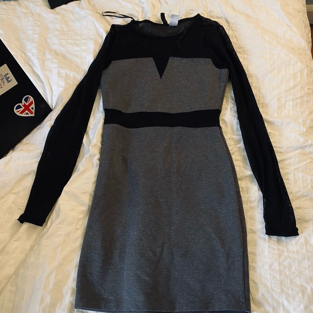 Grey/Black Mesh Dress
